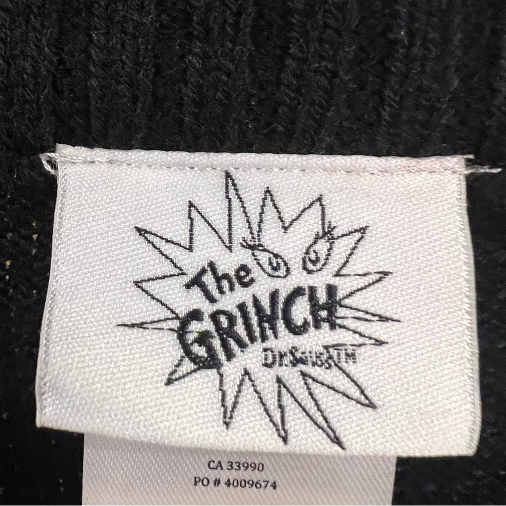 Dr. Seuss Black Grinch Crewneck Sweater - Picture 3 of 9